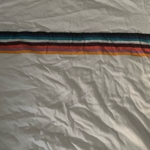 Rainbow stripped white shirt